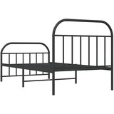 Metalni okvir kreveta uzglavlje i podnožje crni 100x190 cm | shoptok.hr