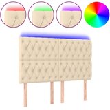  LED uzglavlje krem 144x7x118/128 cm od tkanine | shoptok.hr