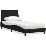 vidaXL Krevet s madracem crni 90x190 cm od tkanine | shoptok.hr