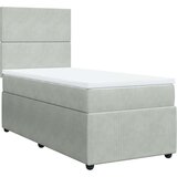 vidaXL Box spring postelja z vzmetnico svetlo siva 90x200 cm žamet | Shoptok.si