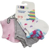 Kika Set čarapa za bebe, 3 komada, Belo-sivi | Eponuda.com