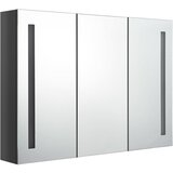 Maison Chic LED Kopalniška omarica - Kopalniški kabinet z ogledalom 89x14x62 cm sijoče siva, (21794662) Cene