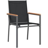  7-dijelni vrtni blagovaonski set crni od tekstilena i čelika Crna Dužina stola 140 cm | shoptok.hr