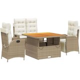  4-dijelni vrtni blagovaonski set od poliratana s jastucima bež | shoptok.hr