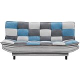 MID.YOU ZOFA S POSTELJNO FUNKCIJO, modra, srebrne barve, temno siva tekstil, leseni material | Shoptok.si