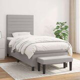  Box spring postelja z vzmetnico svetlo siva 80x200 cm blago, (20898825) | Shoptok.si