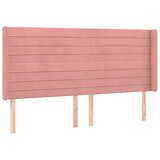  Uzglavlje s ušima ružičasto 163x16x118/128 cm baršunasto | shoptok.hr