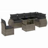 vidaXL Vrtna sedežna garnitura 7-delna z blazinami siv poli ratan, (21213681) | Shoptok.si