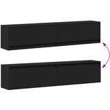 vidaXL Zidni TV ormarić s LED svjetlima crni 180x31x38 cm | shoptok.hr