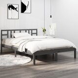 Maison Chic Posteljni okvir - Dvoposteljna postelja - Zakonska postelja siv iz trdnega lesa 200x200 cm-J5456, (21767526) | Shoptok.si