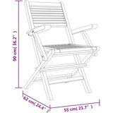  Sklopive vrtne stolice 8 kom 55x62x90 cm od masivne tikovine | shoptok.hr
