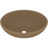  Luksuzni ovalni umivaonik mat krem 40 x 33 cm keramički | shoptok.hr