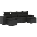 Maison Chic Seti vrtnega pohištva - Vrtna garnitura - Vrtni pohištvo set 6-delna z blazinami črna poli ratan, (21805058) | Shoptok.si