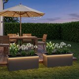  Vrtna posuda za sadnju s LED svjetlom 2 kom. Crna - Crna 40 x 80 x 40 cm 2 | shoptok.hr
