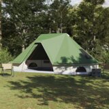 vidaXL Družinski šotor tipi zeleni 10 oseb vodoodporen | Shoptok.si