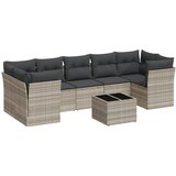 Maison Chic Seti vrtnega pohištva - Vrtna garnitura - Vrtni pohištvo set 8-delna z blazinami sv. siv poli ratan, (21799006) | Shoptok.si