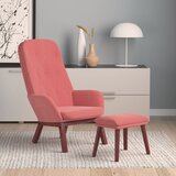  Stolica za opuštanje s tabureom ružičasta baršunasta | shoptok.hr
