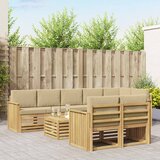  Set vanjskih sofa 9 pcs Bijela i bež 59 x 59 x 37 cm Poliester | shoptok.hr