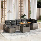 The Living Store Vrtna sedežna garnitura 8-delna z blazinami siv poli ratan - Vrtna Sedežna Garniture, (21428817) | Shoptok.si