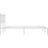  Metalni okvir za krevet s uzglavljem bijeli 120 x 190 cm | shoptok.hr