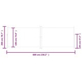  Uvlačiva bočna tenda crvena 200 x 600 cm | shoptok.hr