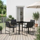  Vrtni set za objed 5 pcs Crna i tamno siva 80 x 80 x 73 cm | shoptok.hr
