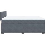 vidaXL Box spring postelja z vzmetnico temno siva 140x200 cm žamet | Shoptok.si