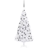 In umjetno božićno drvce s led svjetlima i kuglicama 300 cm bijelo