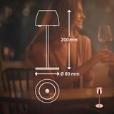 BRILONER LED prigušiva punjiva dodirna spoljna stona lampa MINI LED/2,5W/5V IP44 1800 mAh bakarna | Eponuda.com