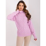Fashion Hunters Light purple cable knitted sweater