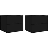  The Living Store Stenska nočna omarica z LED lučkami 2 kosa črna - Stenska Nočna Omarica, (21503098) | Shoptok.si