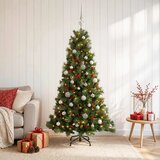  Umjetno božićno drvce s kuglicom 150 cm 150 LED lampica - 150 cm s LED-ima i srebrnim lopticama | shoptok.hr