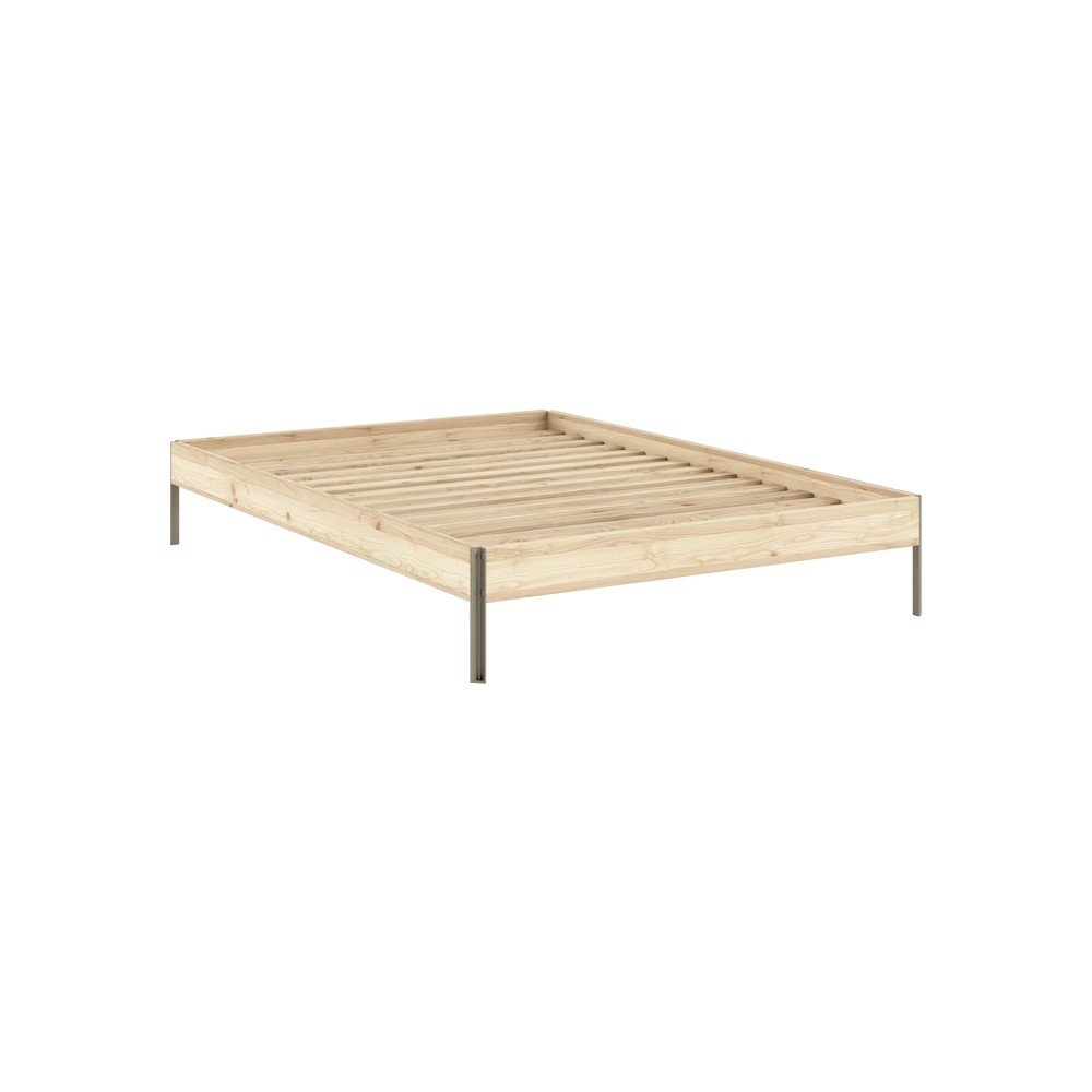 Bračni krevet od masivnog bora bez uzglavlja s podnicom 180x200 cm u prirodnoj boji Core –