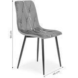 Modern Home Set od 4 prošivene baršunaste stolice za blagovaonicu i dnevni boravak - sive | shoptok.hr