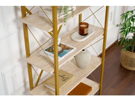 Hanah home polica za knjige elysian travertine gold | Eponuda.com