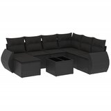 Maison Chic Seti vrtnega pohištva - Vrtna garnitura - Vrtni pohištvo set 8-delna z blazinami črn poli ratan, (21799164) | Shoptok.si