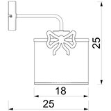  Dečija zidna lampa SWEET 1xE27/15W/230V, bela/roze, sa mašnom | Eponuda.com