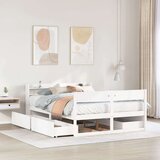 vidaXL Okvir kreveta bez madraca bijeli 135 x 190 cm masivna borovina | shoptok.hr