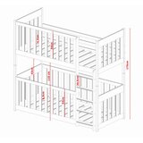 Molarem Home Drveni dječji krevet na kat Konrad - kašmir - 190x90 cm - Bez madraca | shoptok.hr