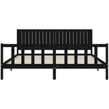  Okvir za krevet s uzglavljem crni 200 x 200 cm od masivnog drva | shoptok.hr