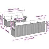  Set od 8 komada vrtnih sofa s jastučićima smeđa poli ratan | shoptok.hr