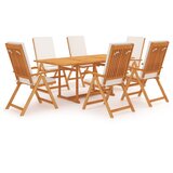 7-dijelni vrtni blagovaonski set s jastucima masivna tikovina | Eponuda.com