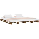 vidaXL Posteljni okvir medeno rjav 120x200 cm trdna borovina | Shoptok.si