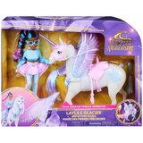 Unicorn Academy Gemstone Magic, gibljiva lutka Layla in samorog Glacier z lučmi in zvoki Cene