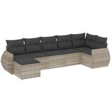 Maison Chic Seti vrtnega pohištva - Vrtna garnitura - Vrtni pohištvo set 7-delna z blazinami siv poli ratan, (21802806) | Shoptok.si