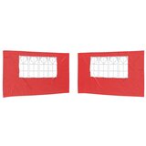 vidaXL Stranska stena zabavnega šotora 2 pcs 400 x 195 cm Rdeča, (5000218876) | Shoptok.si