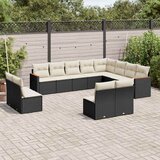  12-dijelni set vrtnih sofa od poliratana s jastucima crni | shoptok.hr
