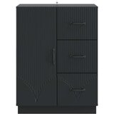  Strani šal s predalom Črna 66 x 34,5 x 87 cm Inženirski les, (5000217895) | Shoptok.si
