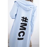 Kesi Cardigan with oversize print in azure color | shoptok.hr