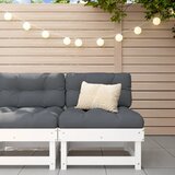 Maison Chic Vrtni sredinski kavč - Zunanji kavč bela trdna borovina, (22040768) | Shoptok.si